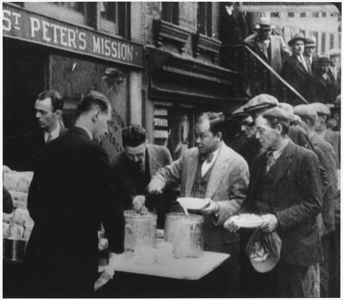 A 1932 breadline during the Great Depression
